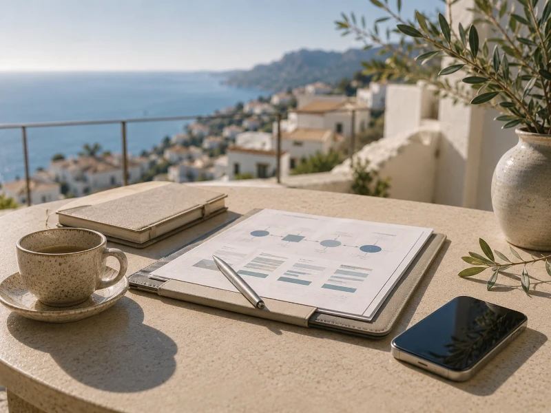 Illustration of a structured Spanish property buying process with staged buyer guidance